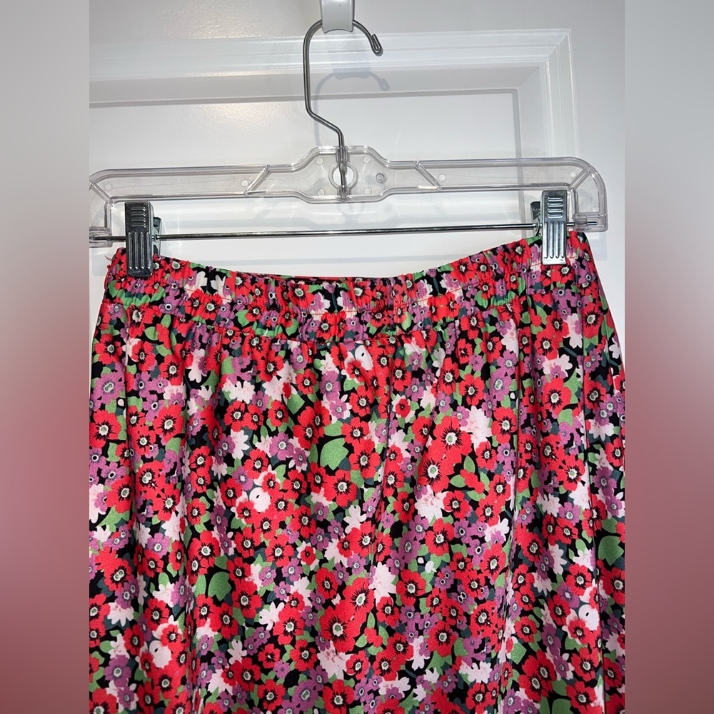 Lulu’s Zenia Coral Red Multi Floral Print Midi Skirt - Picture 11 of 12